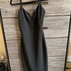 Hot Miami styles black midi dress